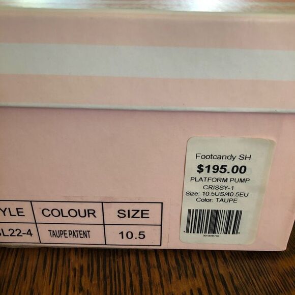 NEW Footcandy Crissy Platform Heels in Taupe Patent Leather NIB